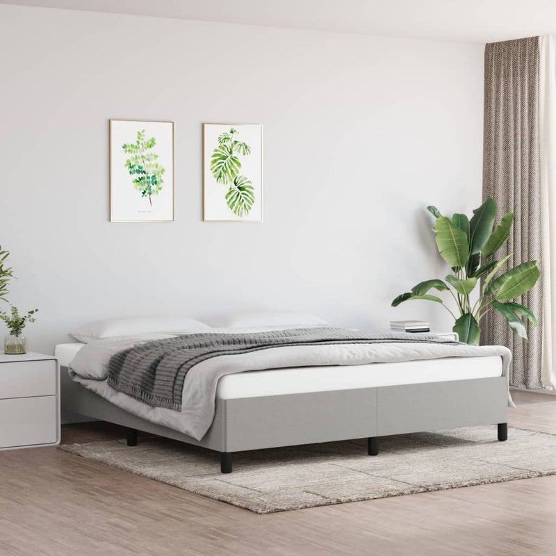 Łóżko tapicerowane rama łóżka ze stelażem szara do sypialni 160x200 cm