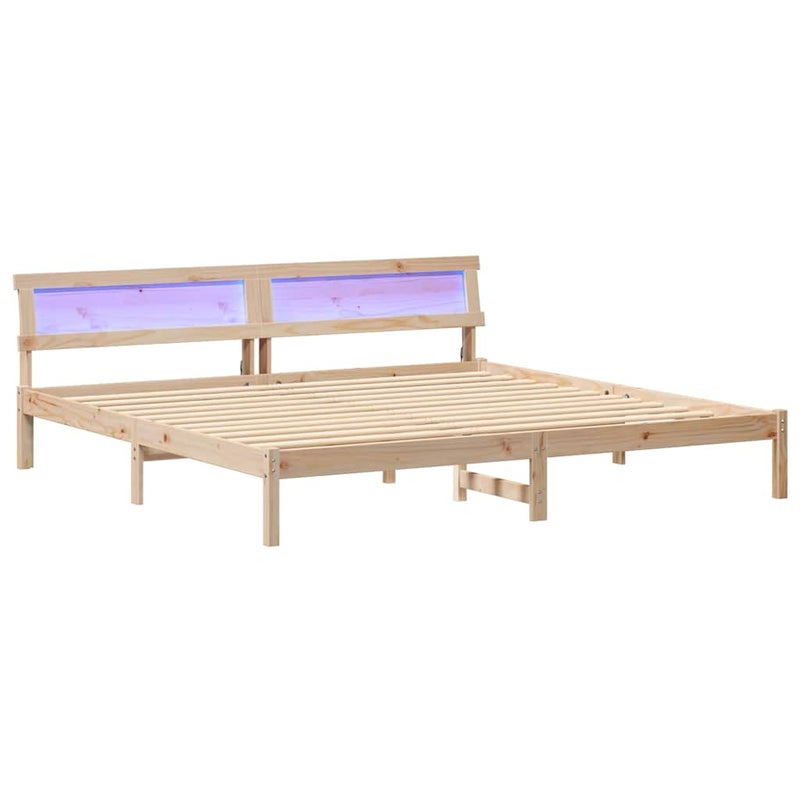 Łóżko Drewniane Brązowe Rama Łóżka Ze Stelażem Sypialnia Pokój 200 x 200 cm
