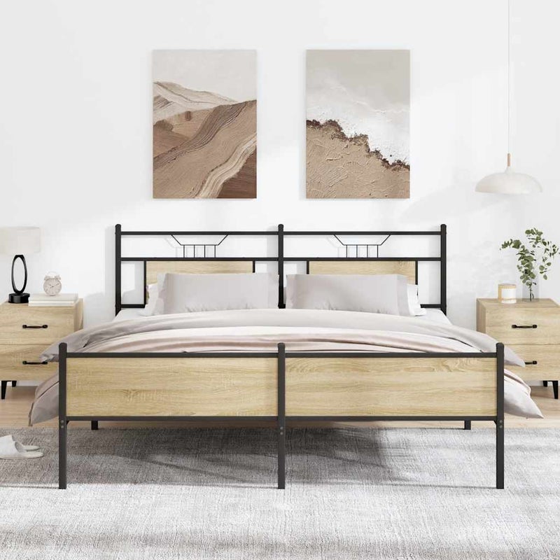 Łóżko Metalowe Rama Łóżka Ze Stelażem Do Sypialni Pokoju 160x200 cm