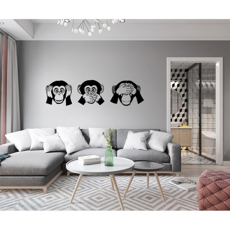 MAŁPKA - Naklejka ścienna winylowa 40x150 cm - kolor CZARNY