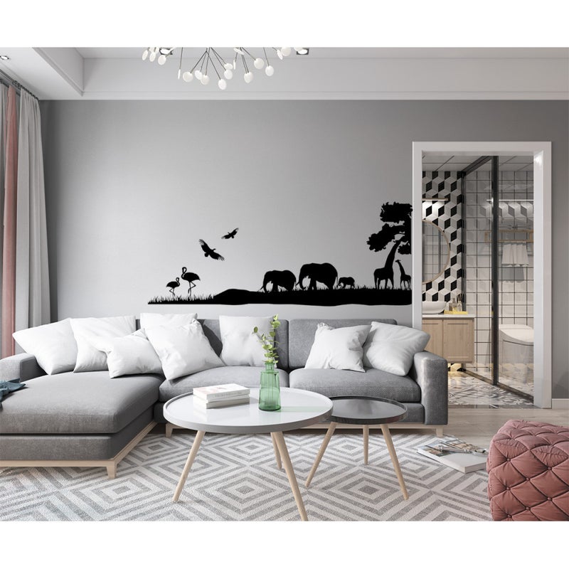 SAFARI - Naklejka ścienna winylowa 55X140 cm - kolor CZARNY