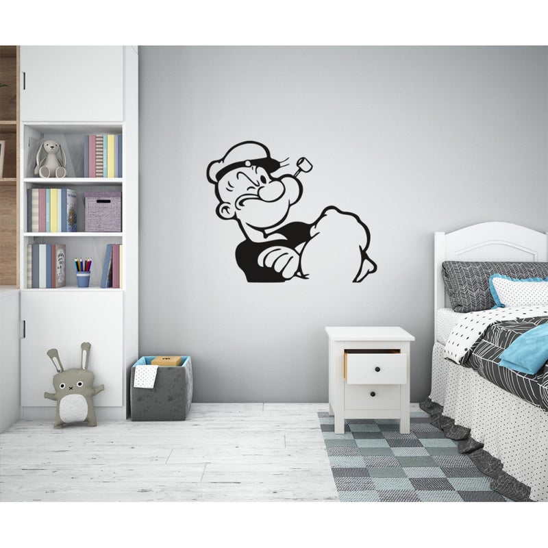 POPEYE - Naklejka ścienna winylowa 55x65 cm - kolor CZARNY