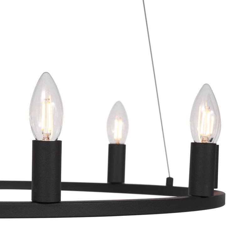 Industrialna lampa wisząca czarna 7-punktowa - Knight