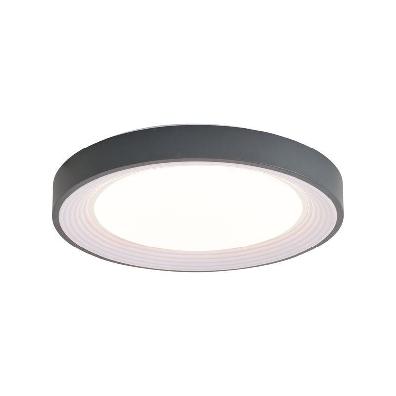 Nowoczesna lampa sufitowa szara z białym 48 cm z LED z możliwością ściemniania RGB - Kanton