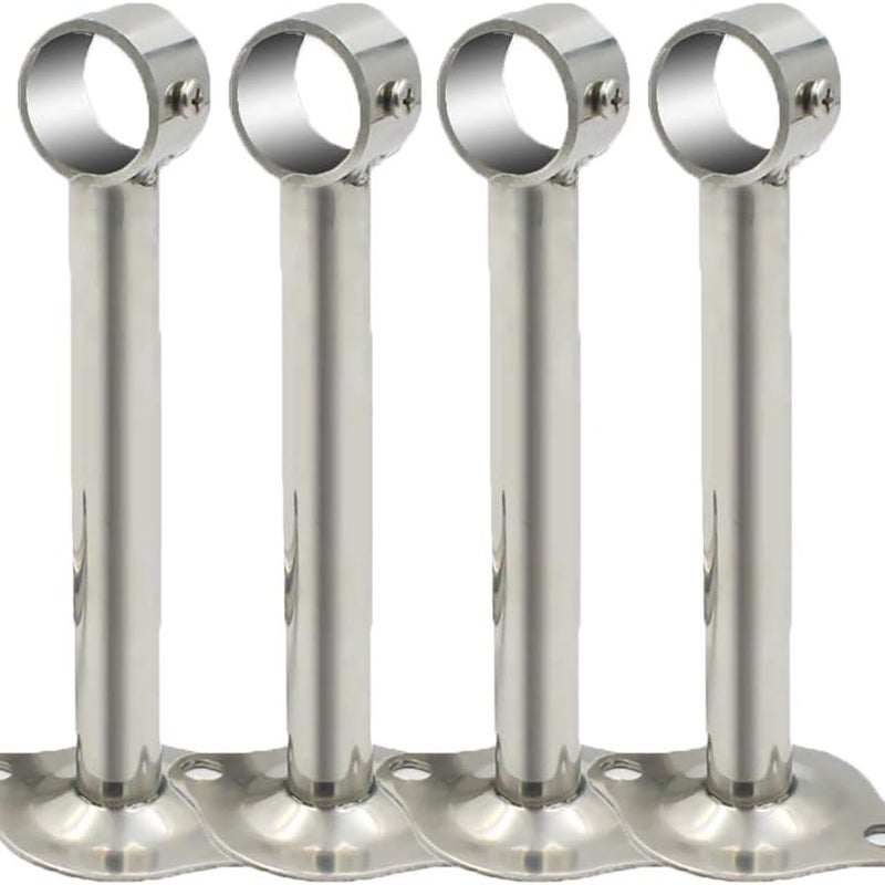 Długi wspornik do karnisza 25 mm - 4 sztuki - Stal nierdzewna - Długość 25 cm - W zestawie śruby rozporowe