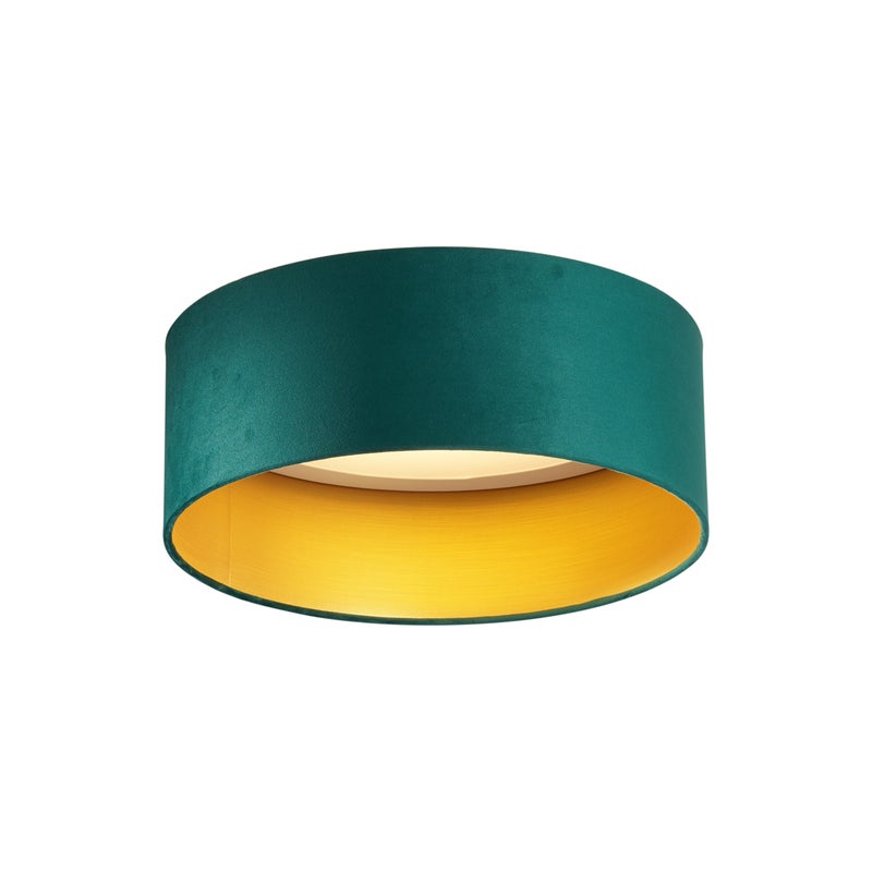 Nowoczesna lampa sufitowa zielony aksamit 40 cm z LED z 3-stopniową regulacją ściemniania - Sue