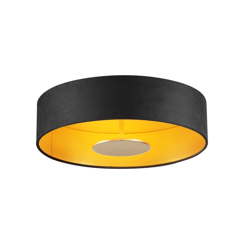 Nowoczesna lampa sufitowa czarny aksamit z LED z 3-stopniowym ściemnianiem - Bredow