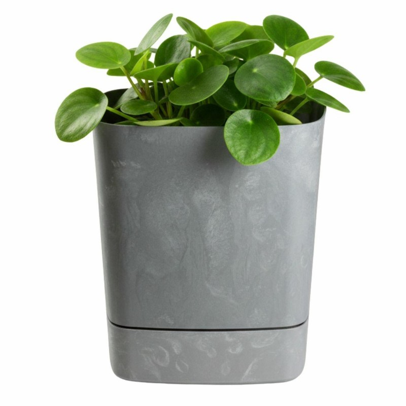 Donica z podstawką CUBI recykling szary beton 16x16 cm