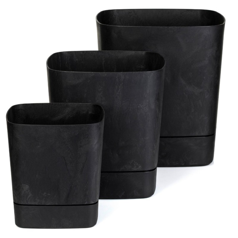Zestaw donic z podstawką CUBI recykling czarny beton 3 szt
