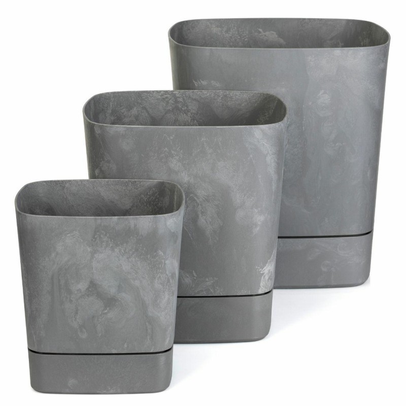 Zestaw donic z podstawką CUBI recykling szary beton 3 szt