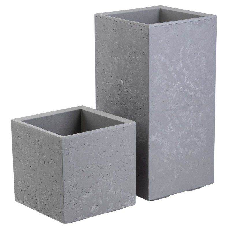 HowHomely Zestaw donic na kółkach Betonique Słupek szary beton 2 szt