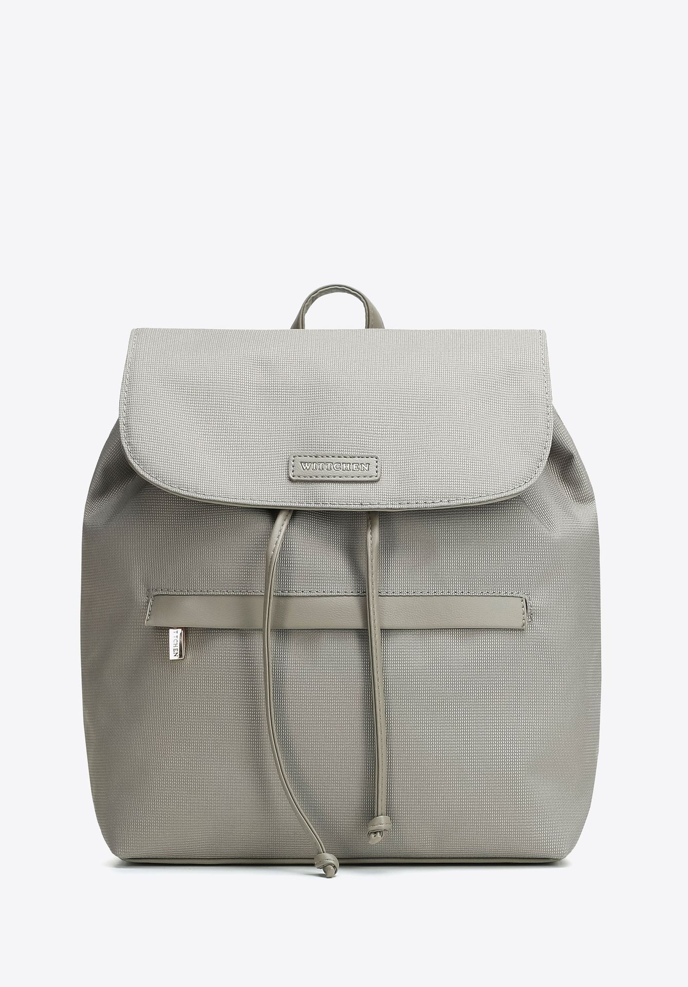 Plecak damski z klapą i troczkiem szary