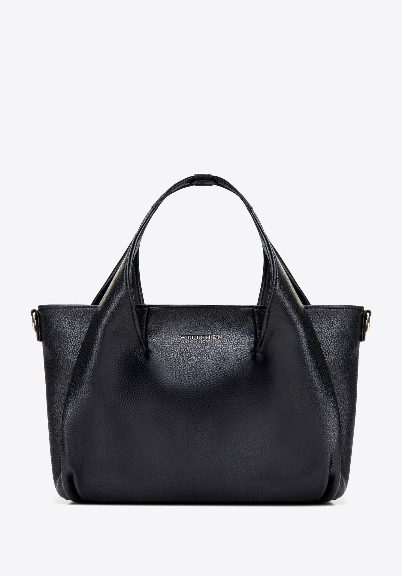 Mały damski kuferek z imitacji skóry czarny