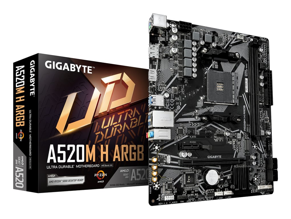 GIGABYTE A520M H ARGB płyta główna AMD A520 Socket AM4 micro ATX