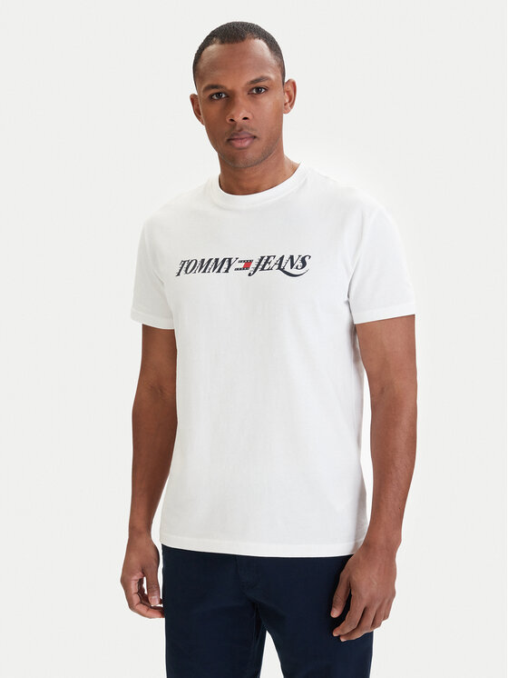 Tommy Jeans T-Shirt DM0DM22548 Biały Regular Fit