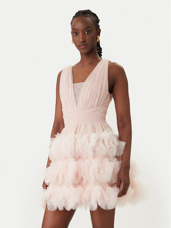 Rinascimento Sukienka koktajlowa CFC0127839003 Różowy Slim Fit