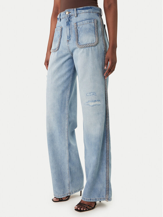 Just Cavalli Jeansy 80PAB5T3 CDWCD Niebieski Straight Fit