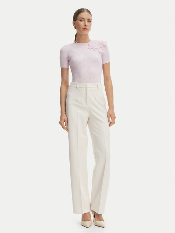 Morgan Spodnie materiałowe 242-POYA.F Écru Straight Fit