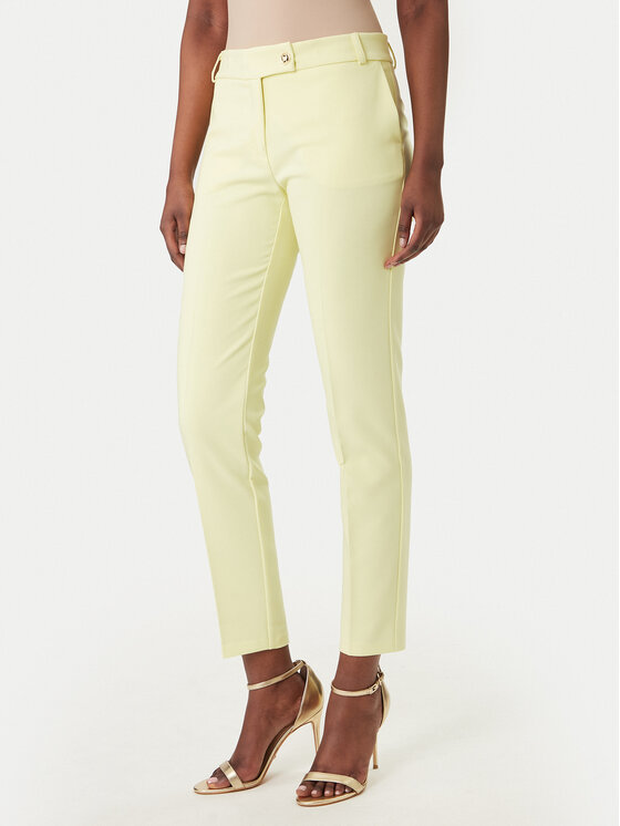 Rinascimento Spodnie materiałowe CFC0128638003 Żółty Regular Fit