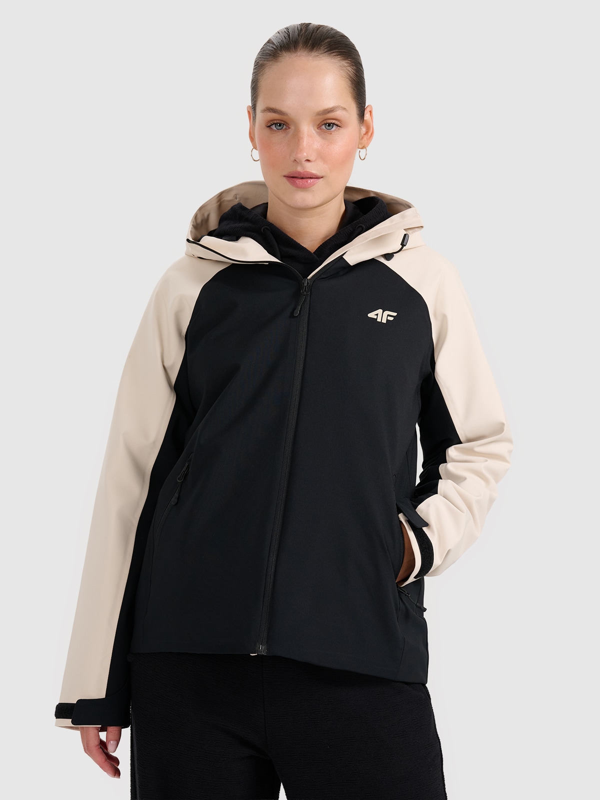 4F Kurtka przejściowa membrana 5000 damska - beżowa L