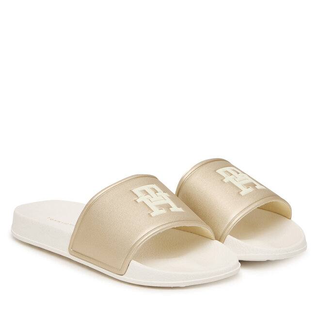 Klapki Tommy Hilfiger T3A0-34322-1367 Złoty