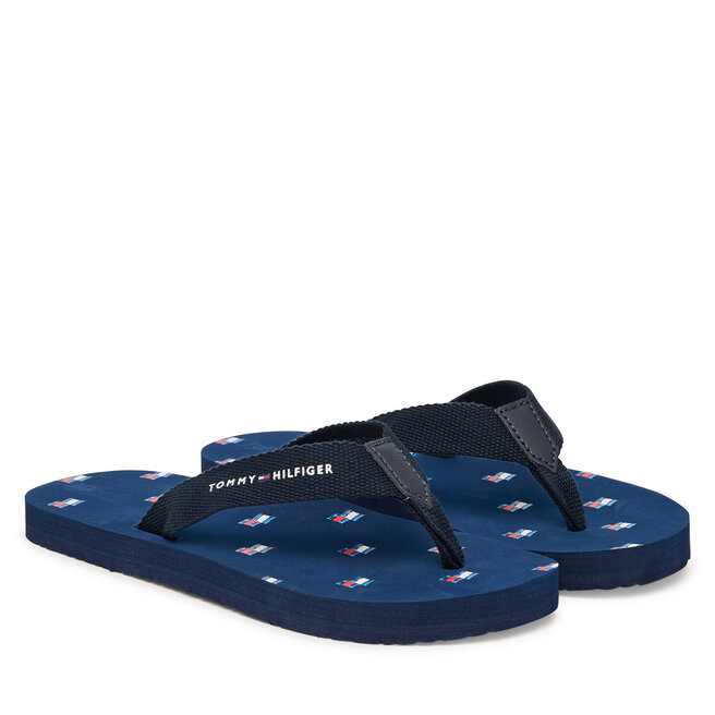 Klapki Tommy Hilfiger T3X8-34409-0058 Niebieski