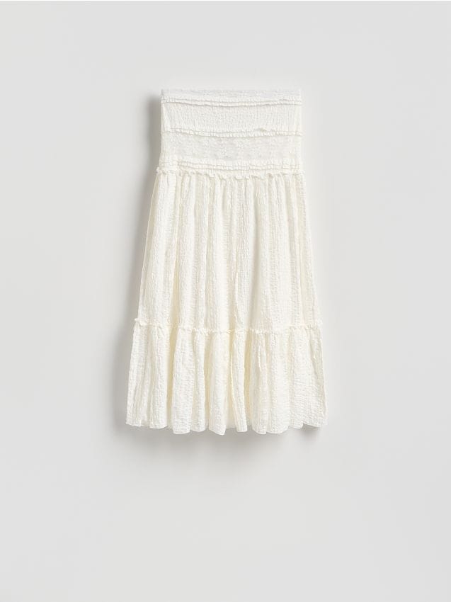 Reserved - Koronkowa spódnica maxi - biały