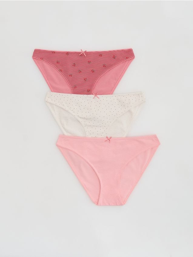 Reserved - Bawełniane majtki typu figi 3 pack - wielobarwny