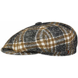 Czapka Kaszkiet Kyoto Wool Check by Alfonso D Este, czarno-beżowy, S (54-55 cm)