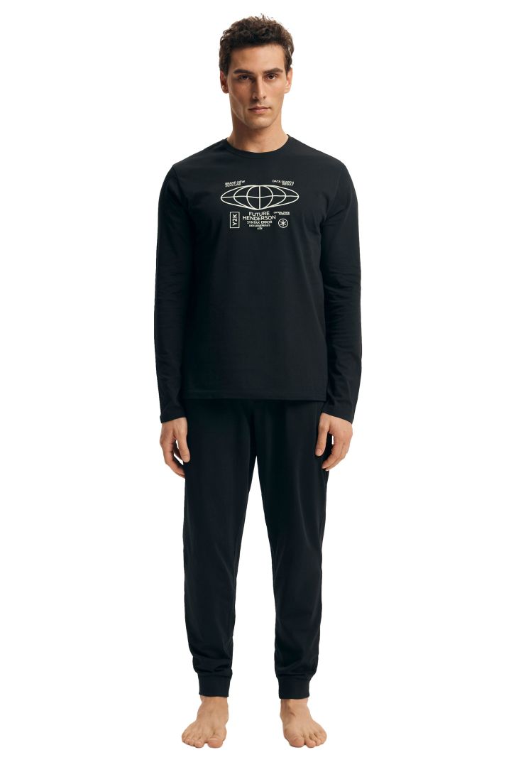 Piżama męska Loger 43469 czarna