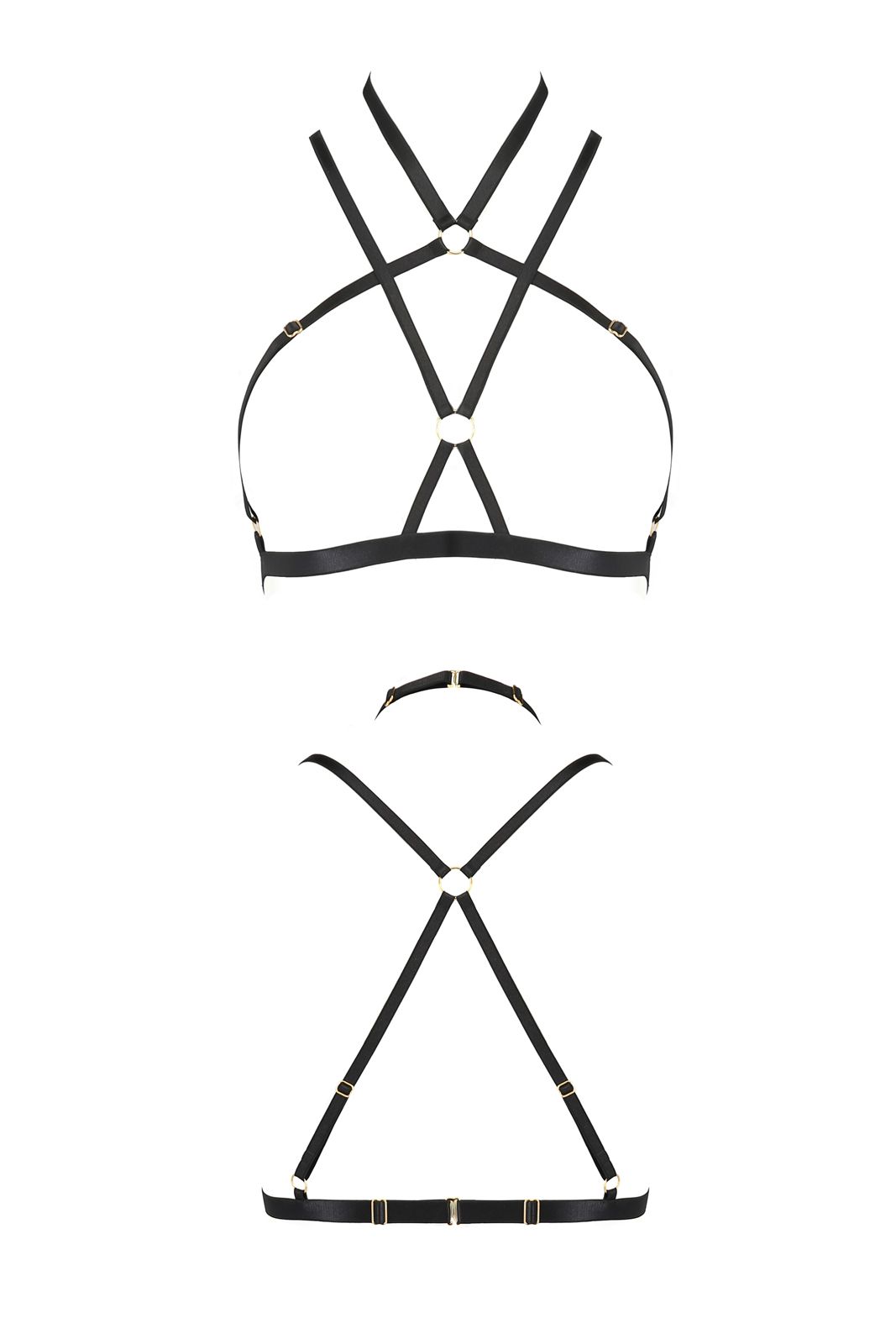 Biustonosz harness - KELIS BRA black