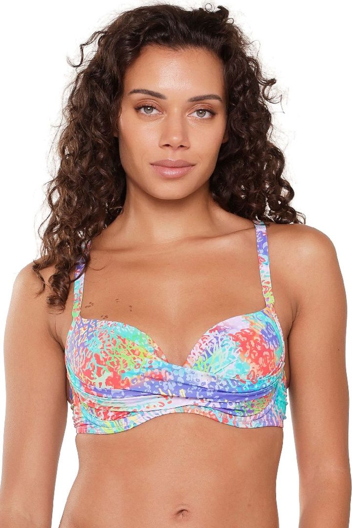 Biustonosz kąpielowy 7207BT coral leopard