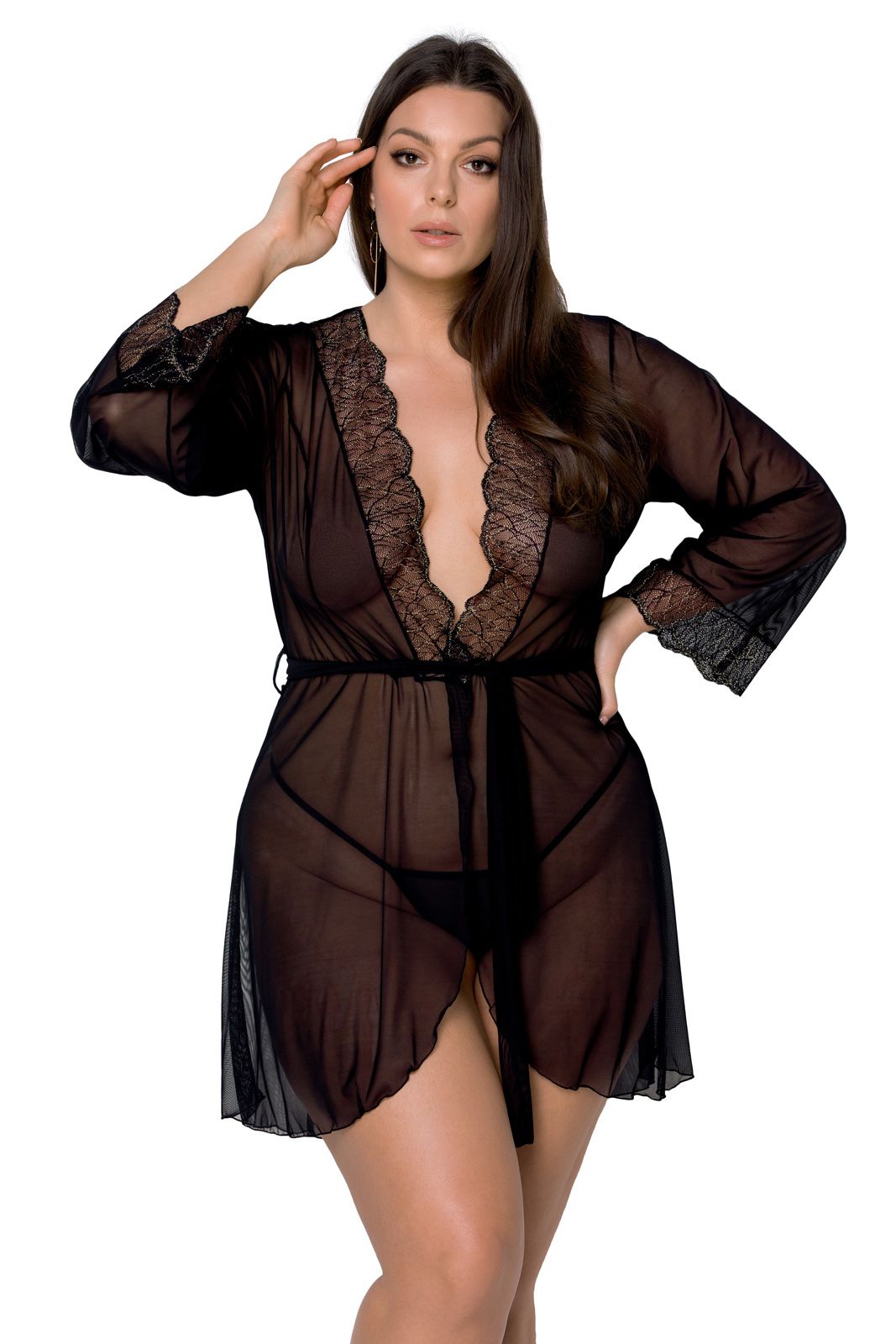 Szlafrok AMBERLY PEIGNOIR black