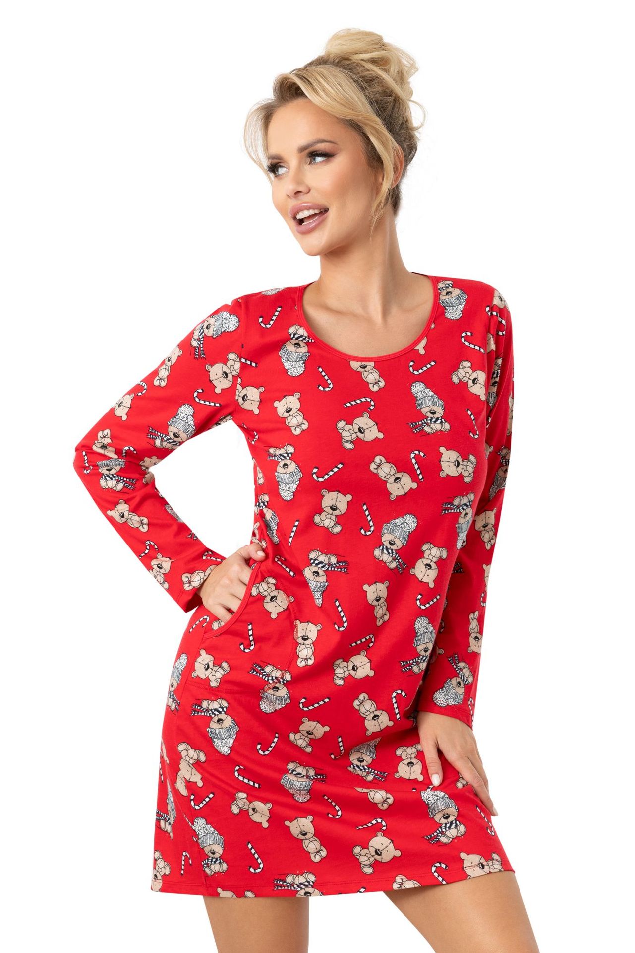 Koszula nocna Bear czerwona