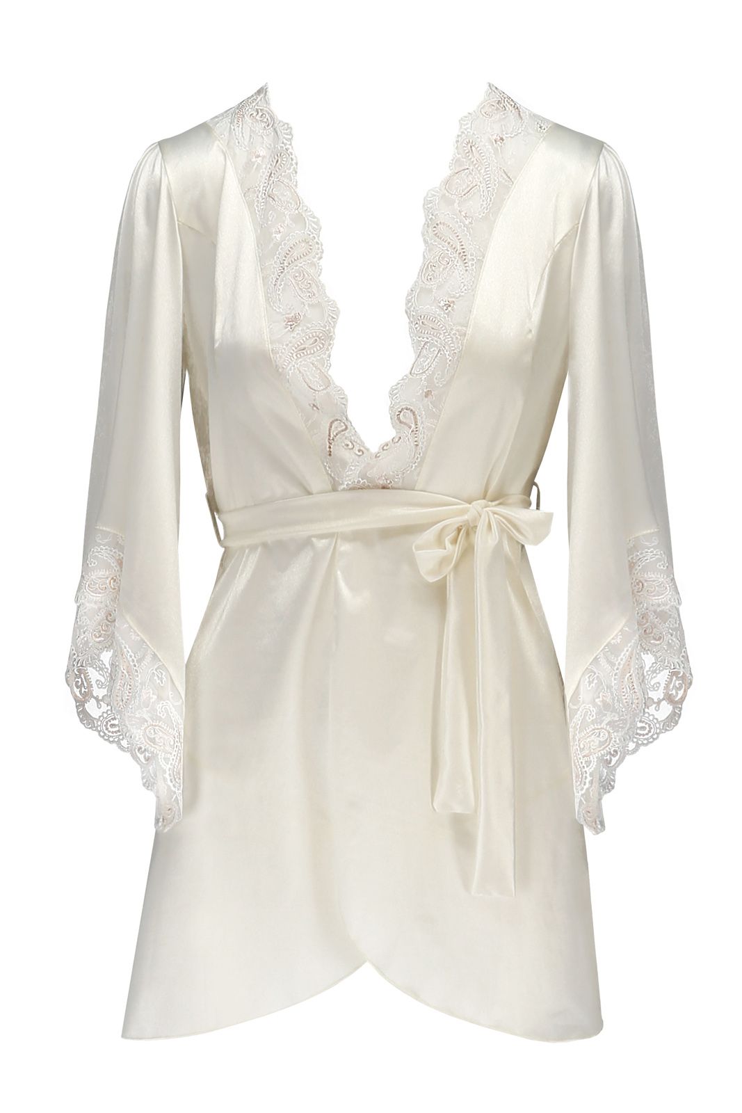 Szlafrok damski - INOE PEIGNOIR ecru
