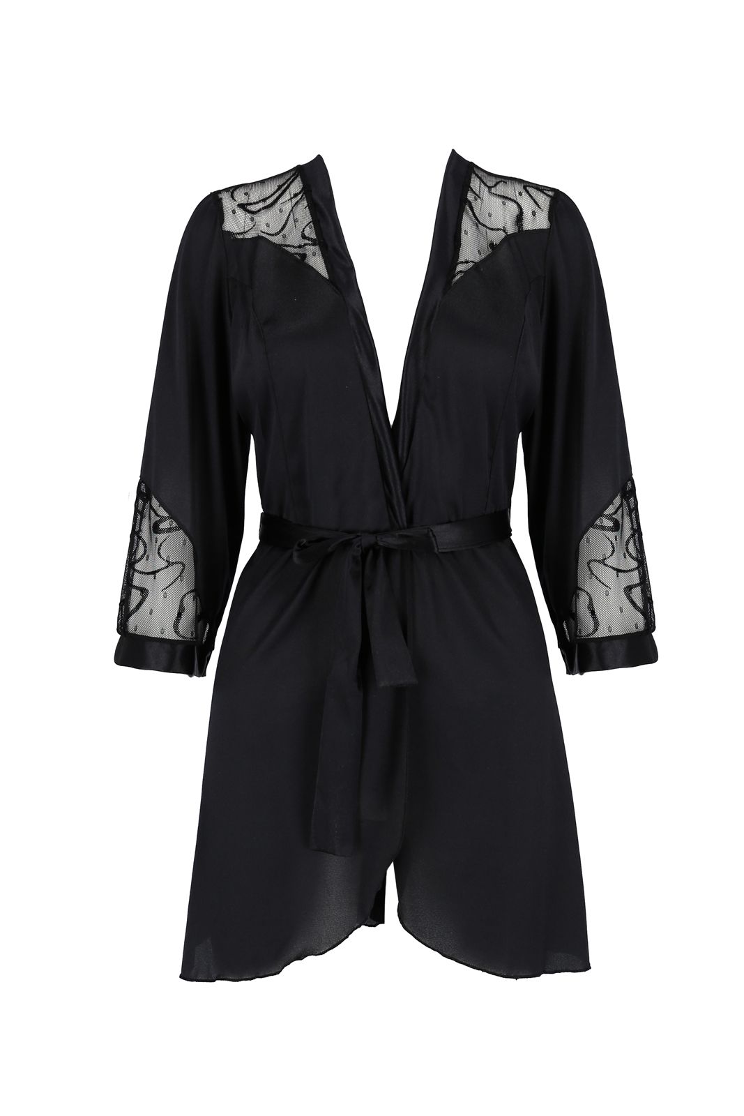 Szlafrok damski - LUSSINDA PEIGNOIR black