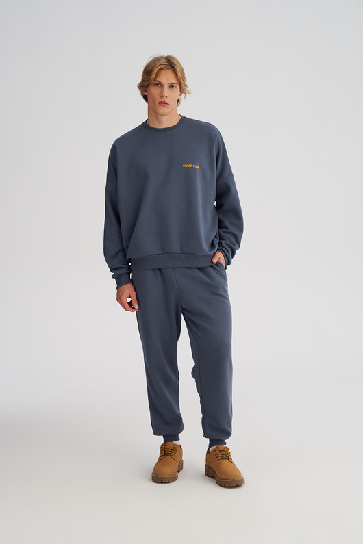 Spodnie dresowe LOOSE FIT denim męskie