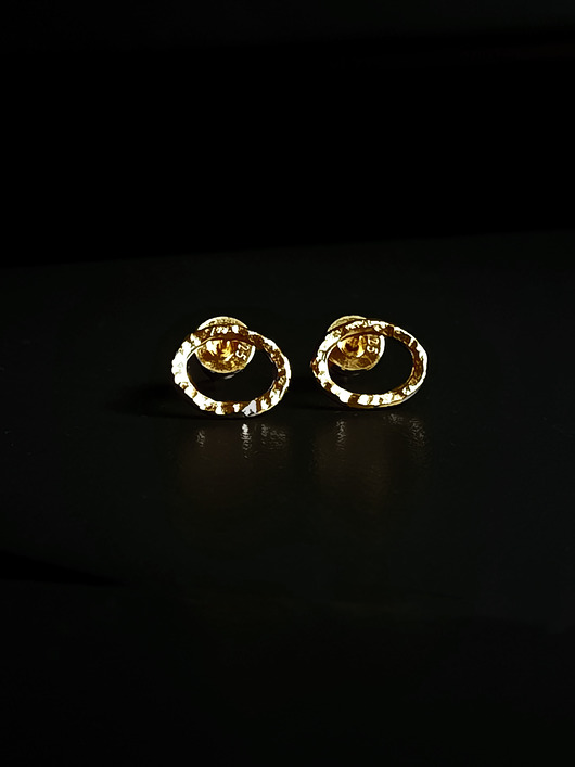 Kolczyki srebrne pozłacane Elipsy Kolekcja RAW GOLD