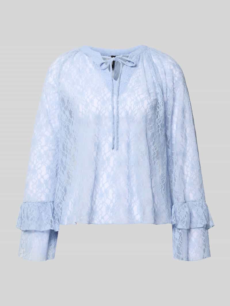 Koszula z długim rękawem w koronkowym wyglądzie w kroju regular fit model 'LOULOU'