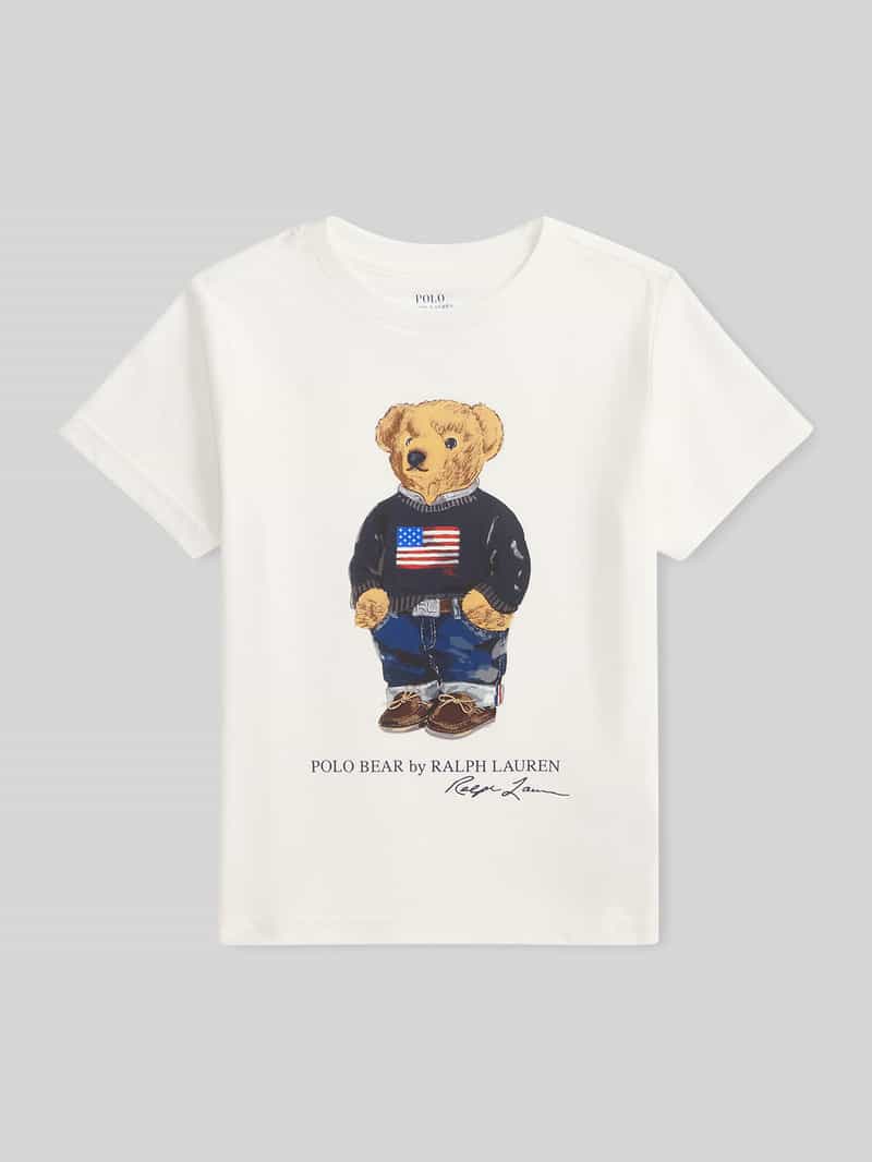 T-shirt o kroju regular fit z czystej bawełny z Polo Bear