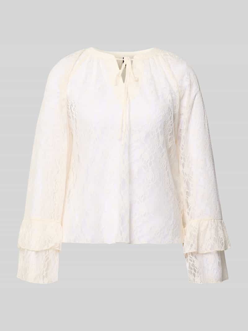 Koszula z długim rękawem w koronkowym wyglądzie w kroju regular fit model 'LOULOU'