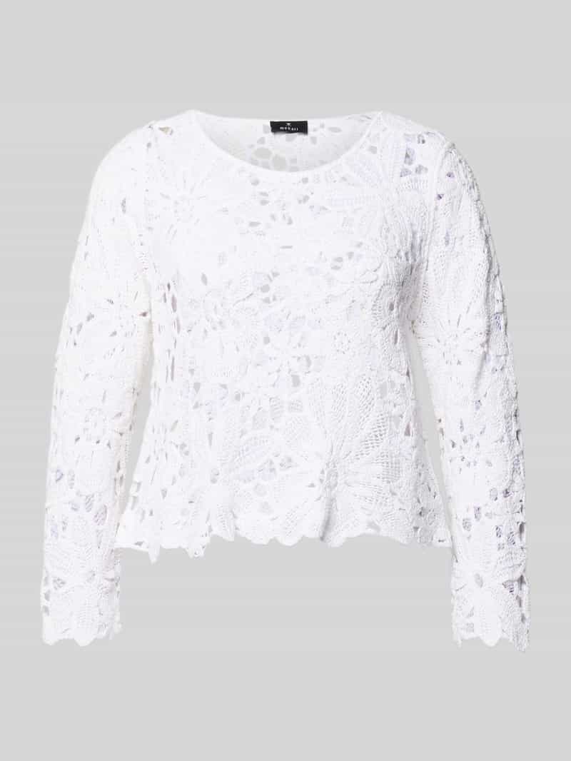 Koszulka z dzianiny z szydełkową koronką model 'Cornelly'