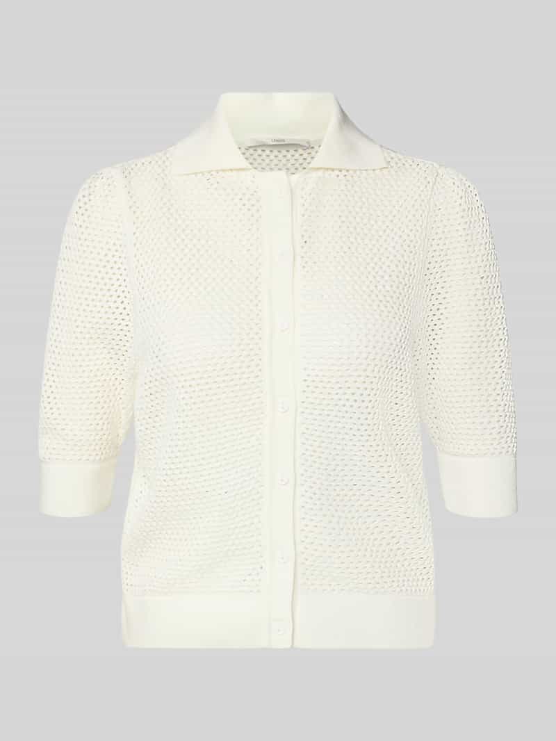 Kardigan z kołnierzykiem polo i krótkim rękawem