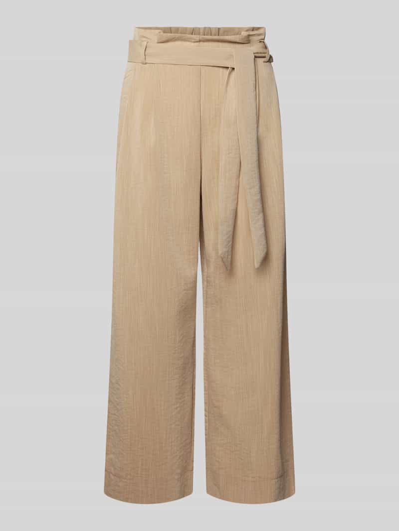 Spodnie z zakładkami z mieszanki wiskozy, krój regular fit, model 'MARSA'