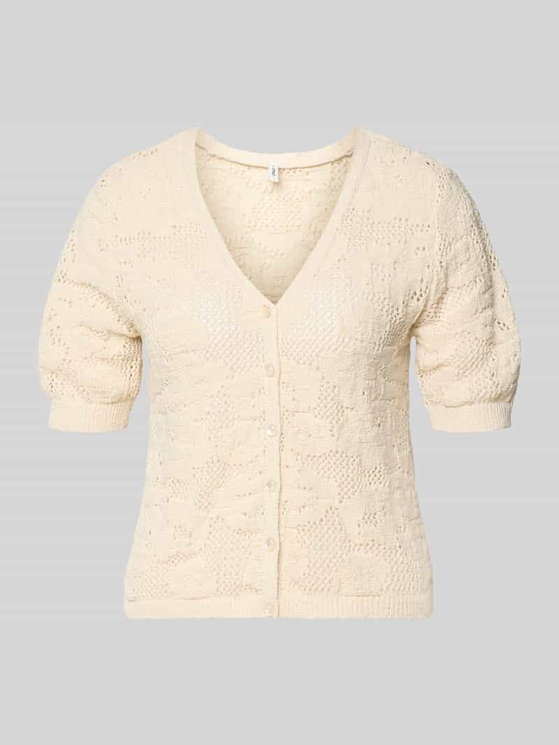 kardigan rozpinany w kroju regular fit z dodatkiem bawełny model 'CHLOE'