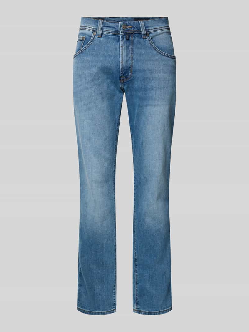 jeansy o kroju regular fit z wpuszczanymi kieszeniami model 'Dijon'