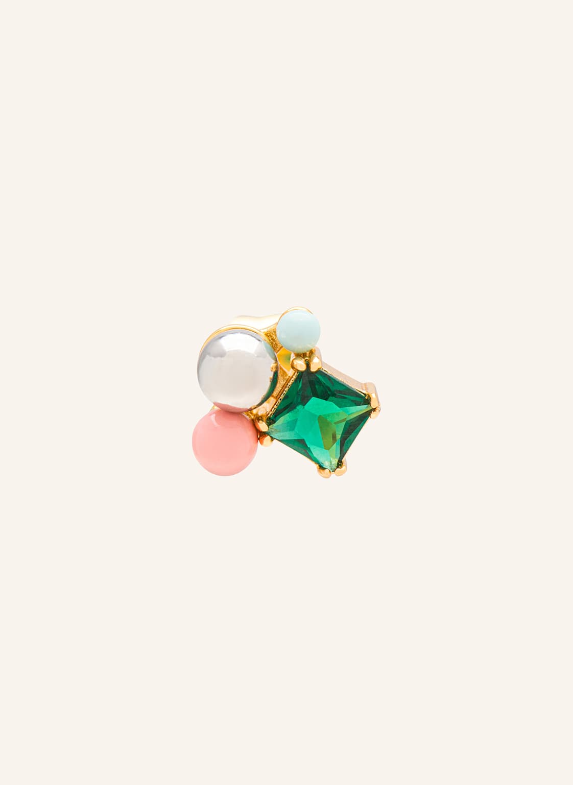 Lulu Copenhagen Kolczyk Na Sztyft Bouquet Green Bling gold