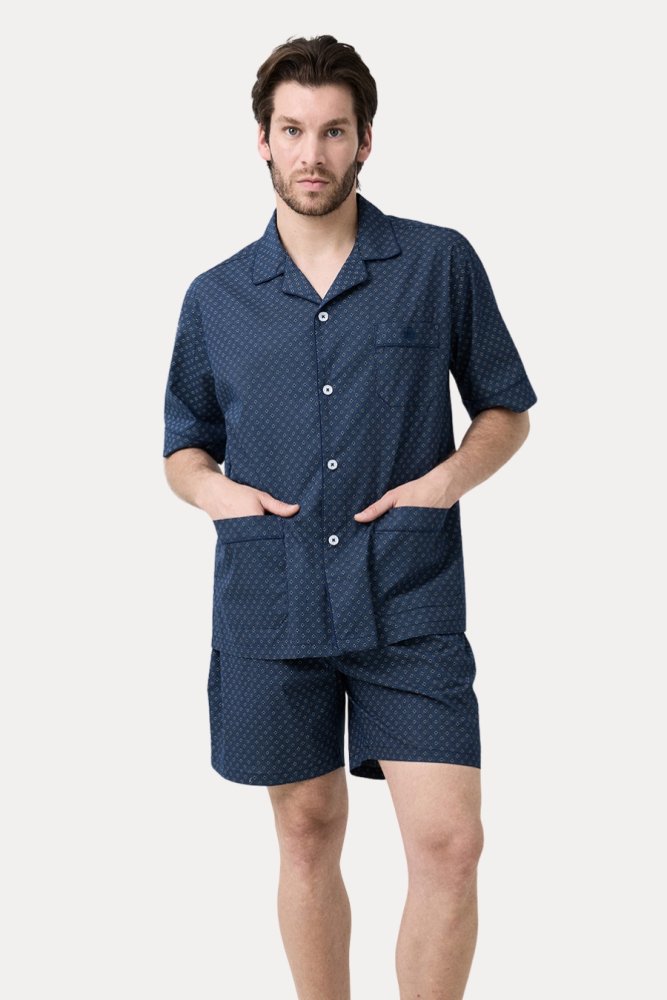 Krótka piżama męska RAFAEL XL Ciemnoniebieski
