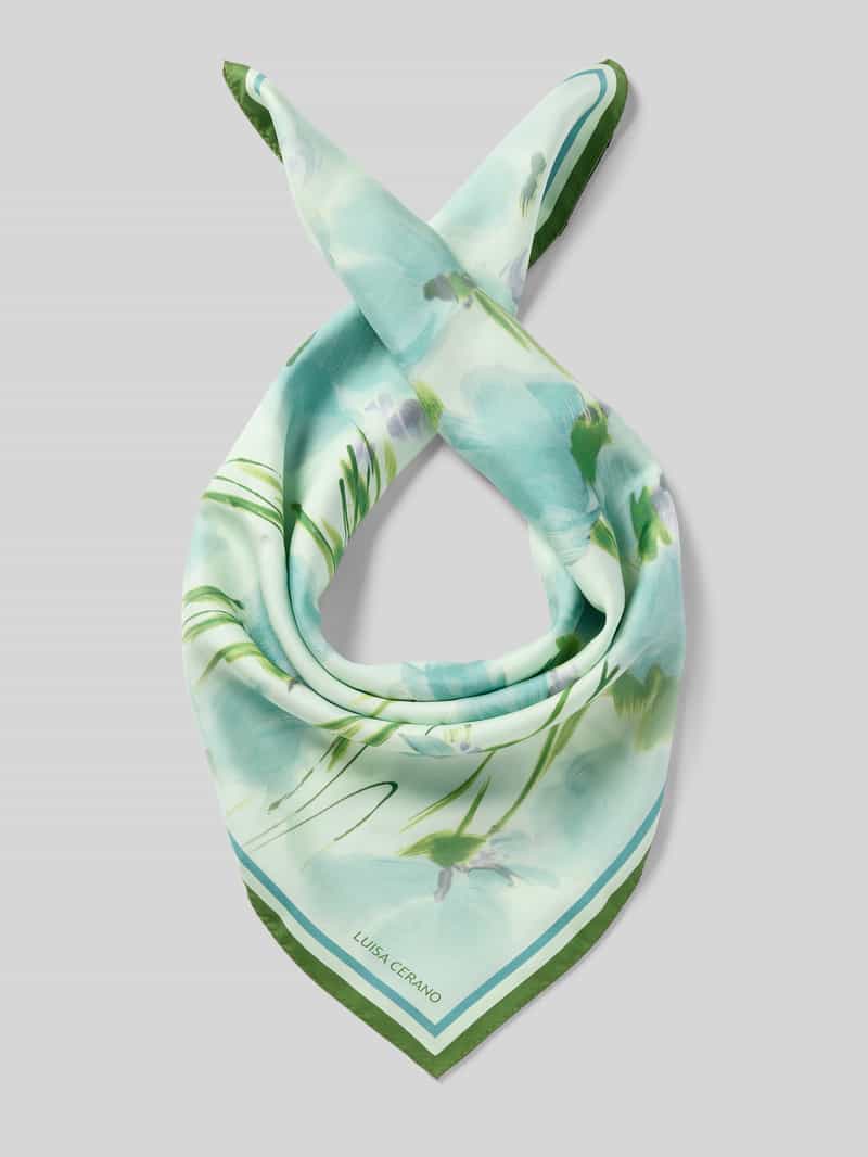 Szal z jedwabiu z czystego jedwabiu z nadruk z logo