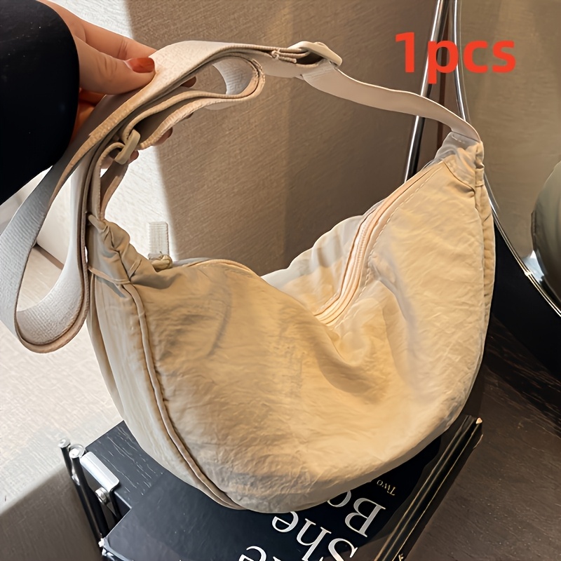 TEMU 1 szt. nowoczesnej modnej damskiej uniwersalnej casualowej torby na ramię z regulowanym paskiem i zamkiem błyskawicznym, odpowiedniej na